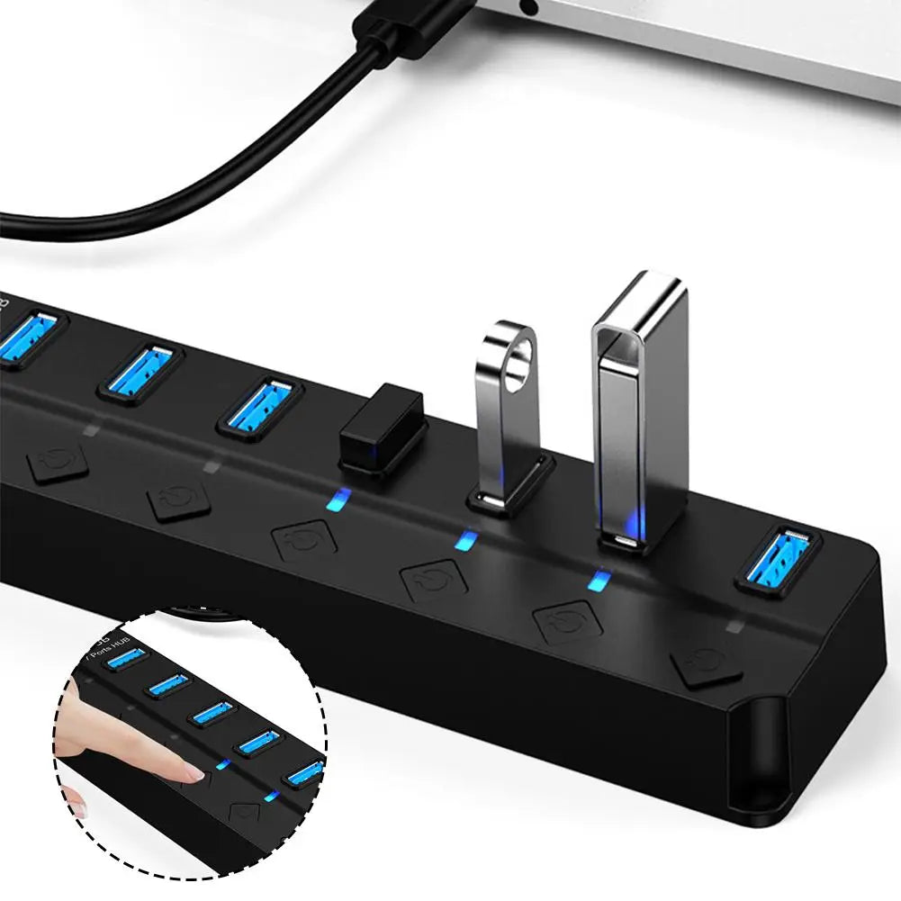 USB 3.0 Hub USB Hub 2.0 Multi USB Splitter Hub 30cm Long cable Multiple Expander for Computer Laptop PC Accessories Usb adapter Qme