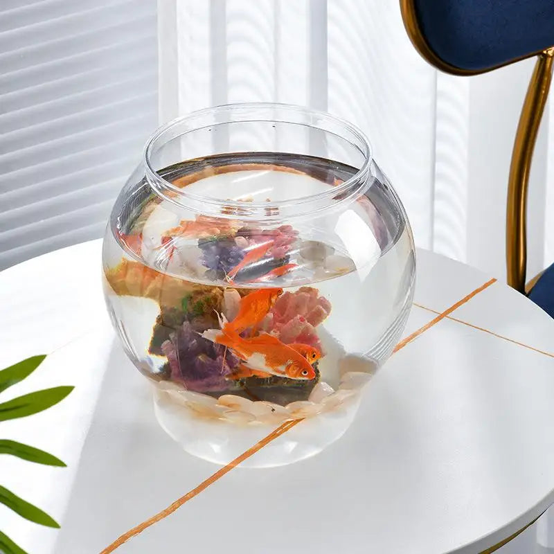 Pet Plastic Lightweight Desk Aquarium Bowl Home Decor Transparent Qme
