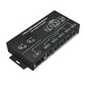 High Power Dmx Led Controller 5CH 10A/CH DMX 512 Decoder Dimmer Driver DC12V-24V MAX 1200W for Led Rgbcw Strip or Light Qme black