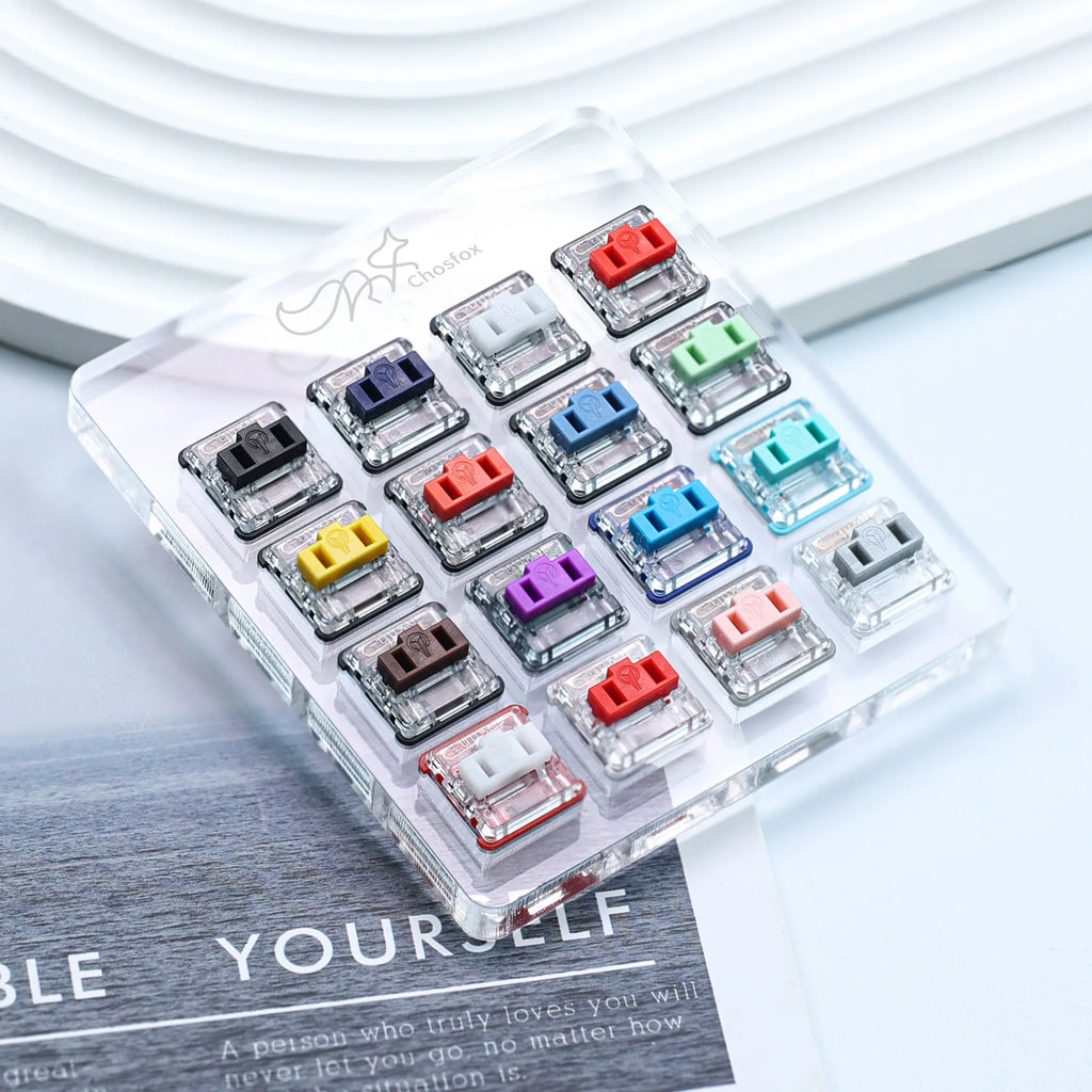 Acrylic 16-key Switch Tester Reduce Stress Kailh Choc Switch Linear/Tactile/Clicky/Silent Switch(Subject to the Actual Product) Qme