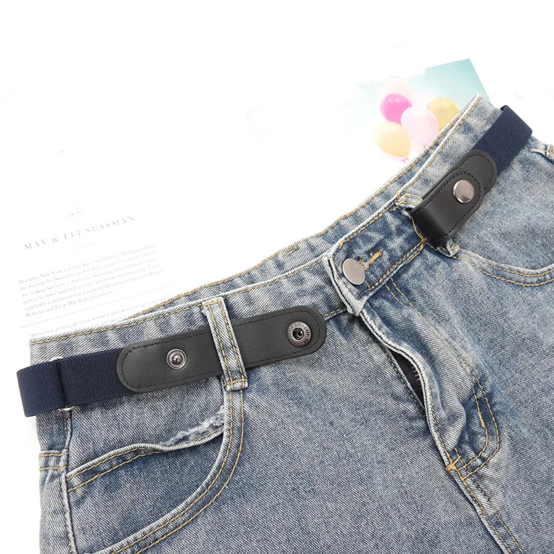 Adjustable Buckle-Free Belt for Women Girls Jeans Pants Dress No Buckle Stretch Elastic Waist Belt, No Bulge, No Hassle Belts Qme