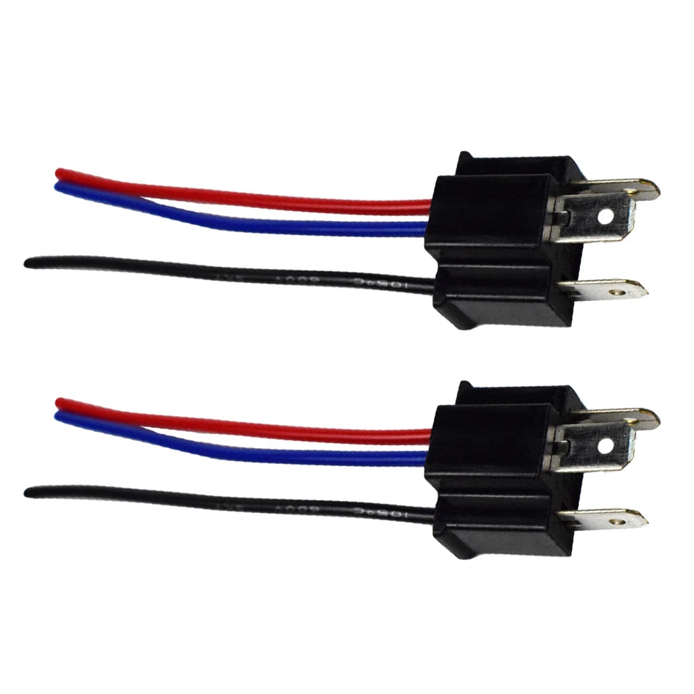 1 Pair 9003 H4 Bulb Socket Wiring Wire Harness Headlight Male Plug Adapter Connector Headlamp Connector Head/Mother Head Qme