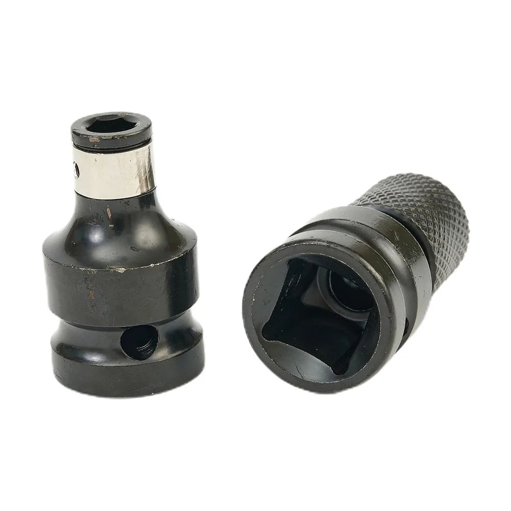 2Pcs/set 1/2 Square Drive To 1/4 Hex Shank Drill Bit Chuck Adapter Converter Kit Quick Adaptor Socket Converter Qme