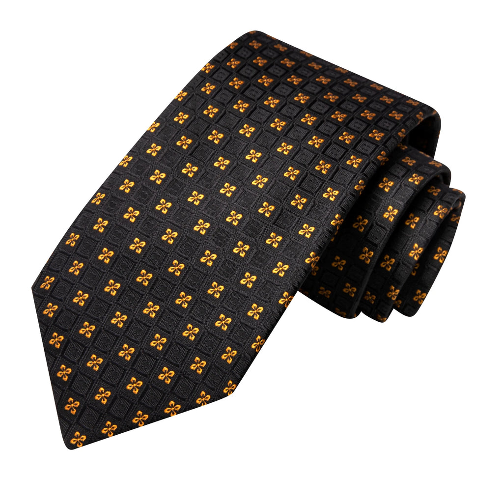 Hi-tie Psialey Black Gold Silk Elegant Tie Men Groom Wedding Necktie Qme