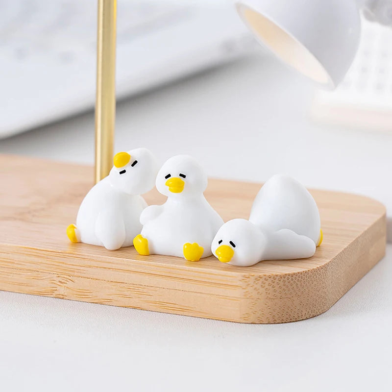 Cute White Duck Animal Micro Landscape Ornaments Home Desk Decoration Qme