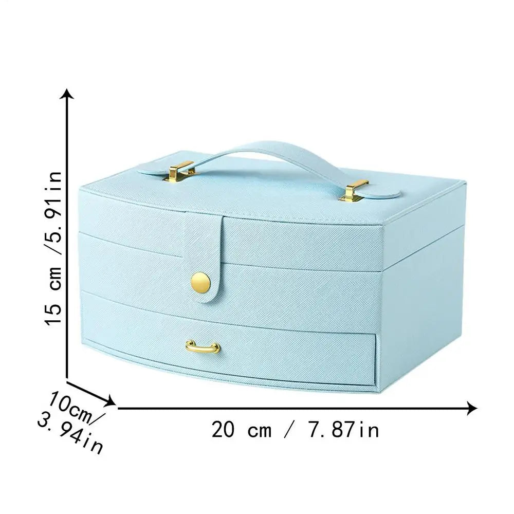 Jewelry Box Double-layer Earring Holder Boxes Organizers Necklace Qme Red China Mainland