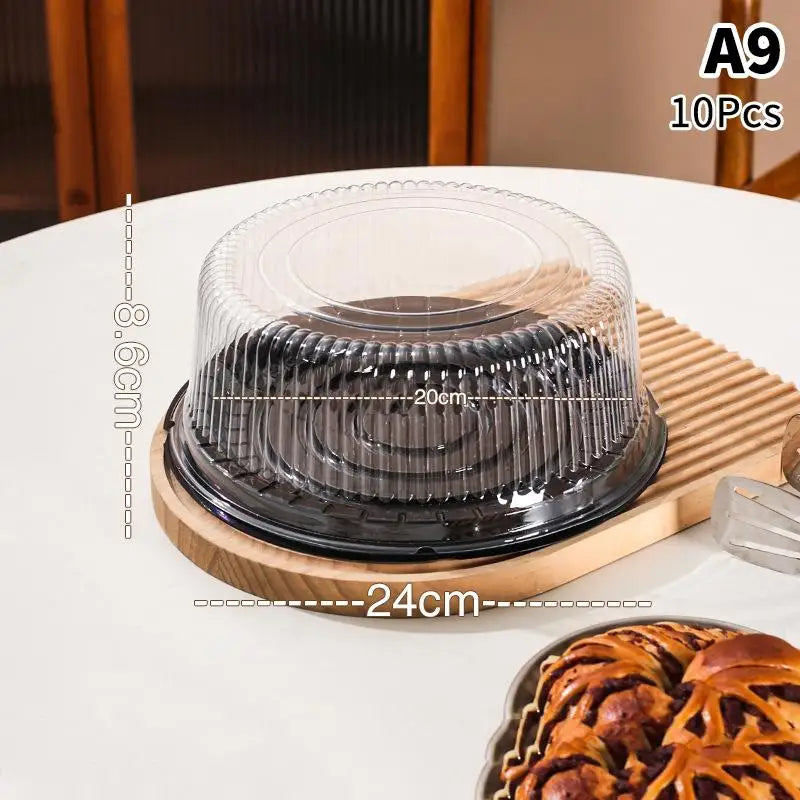4 6 8 Reusable Transparent Cake Box Pastry Containers Bakery Round Qme A9