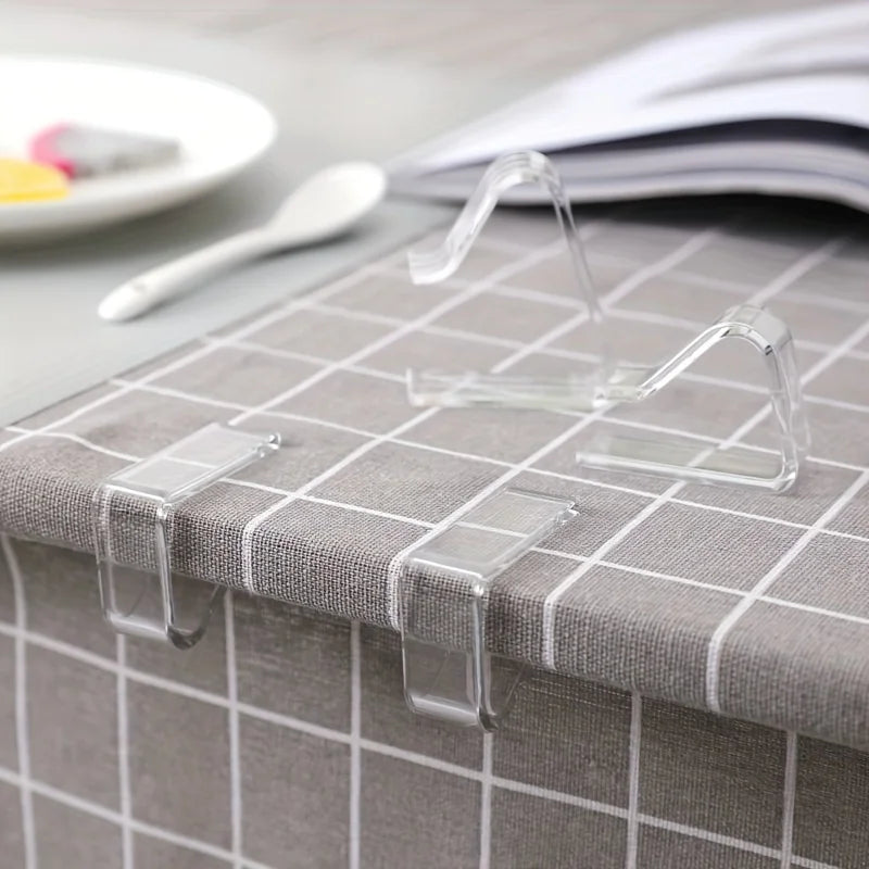 4pcs/8pcs, Tablecloth Fixture, Clear Plastic Tablecloth Clips - Transparent Table Cloth Hold Down Clips For Indoor Qme