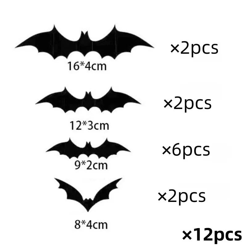 Halloween Black Bat Wall Stickers Party Decor Decals Holiday Scene Qme A Medium
