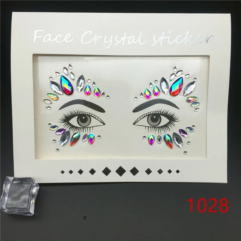 Face Gems Rhinestone Temporary Tattoo Jewels Festival Party Body Eyes Glitter Stickers Flash Mermaid Temporary Tattoos Sticker Qme 1028