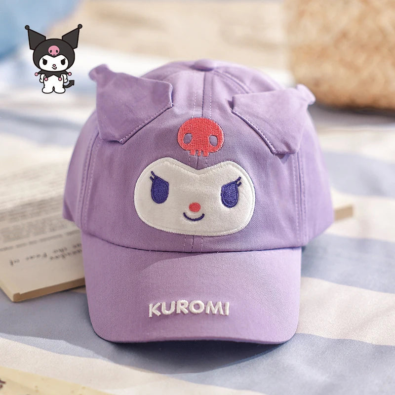 Hello Kitty Kuromi Sun Hat Quick-Dry Dopamine Baseball Cap Summer-Style Baseball Cap Wide-Brimmed Sun Hat Qme