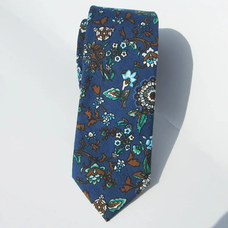 Floral Elegant Tie Men Women 100 Cotton Beautiful Flower Paisley Qme rt-8