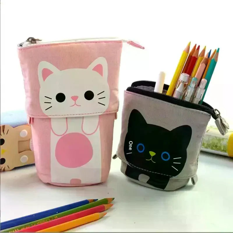 Retractable Pencil Case Kawaii DIY Printed Pen Large Capacity Holder Qme