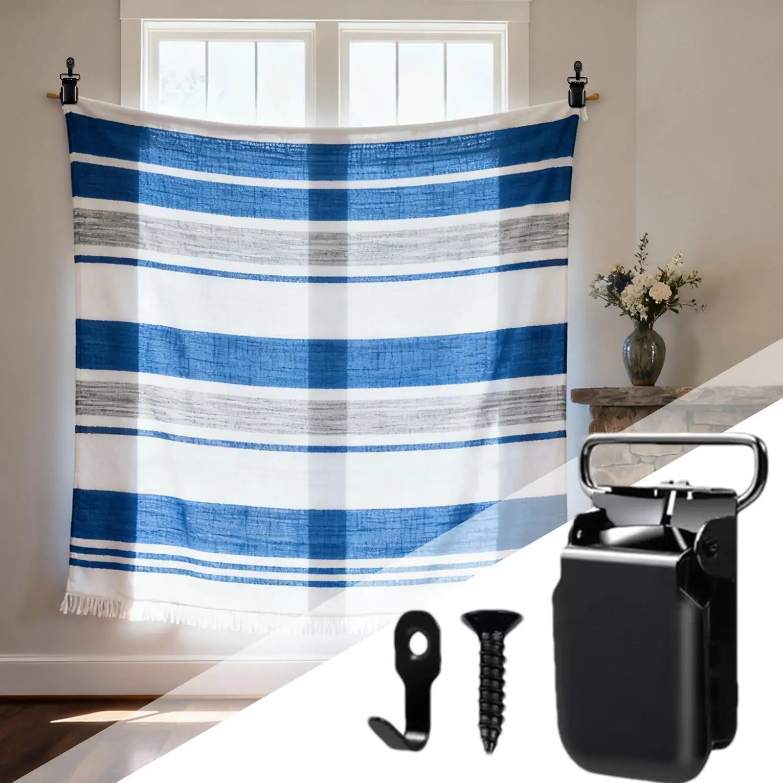 Tapestry Wall Hangers 4 Removable Heavy Duty Clip Clamps Display Qme
