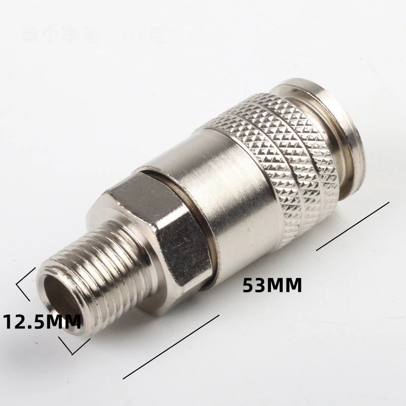 Air Compressor G1/4 Male Thread Pneumatic Fittings Adapter Metal Quick Connector EU Standard For Air Power Tools Accessories Qme 1pcs
