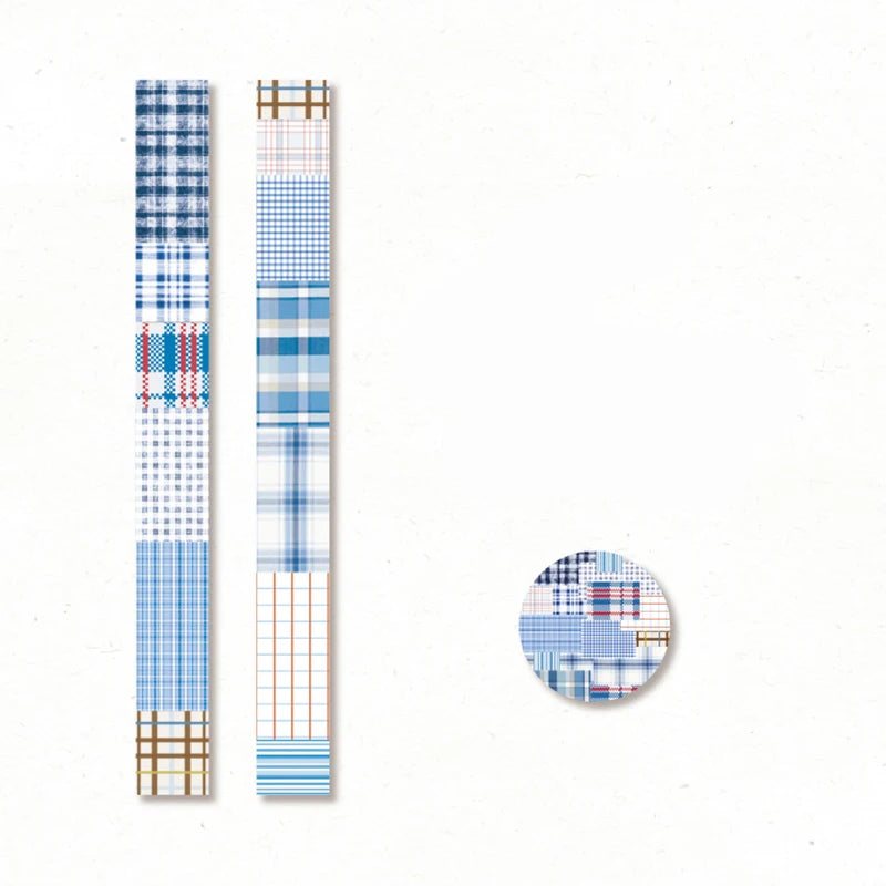 1 Roll Linen Plaid Theme Retro Washi Tape for DIY Journal, Photo Frame Collage Material, Scrapbook, Phone Case Decoration Qme 2