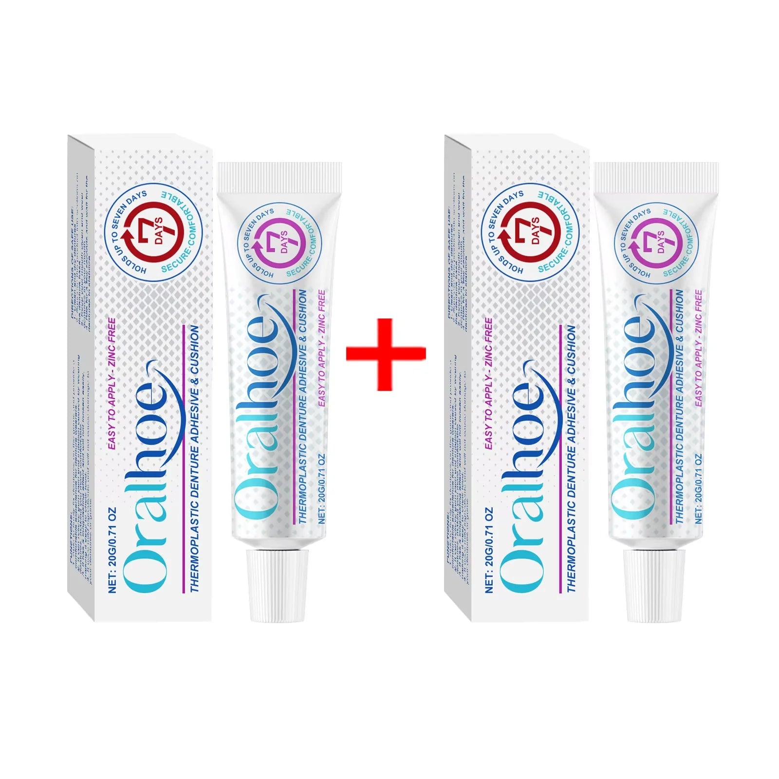 Oralhoe Denture Adhesive Cream Particularly Sturdy False Teeth Glue for Dentures Fixing Prevent Loosen Temporary Dental Adhesive Qme 40g Boxed