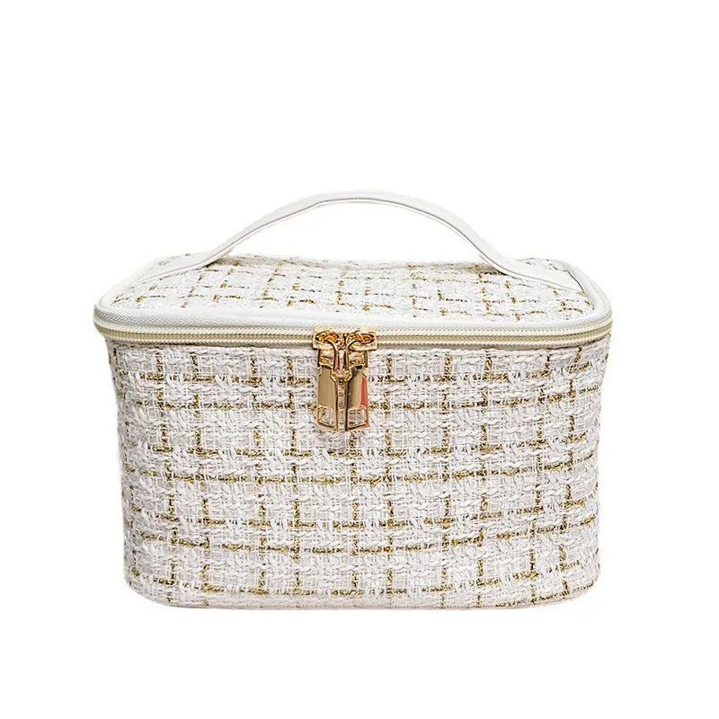 Cosmetic Makeup Bag Double Layer Large Capacity Storage Organizer Outdoor Travel Essentials Women's Cosmetic Toiletry Bag Qme White One Size