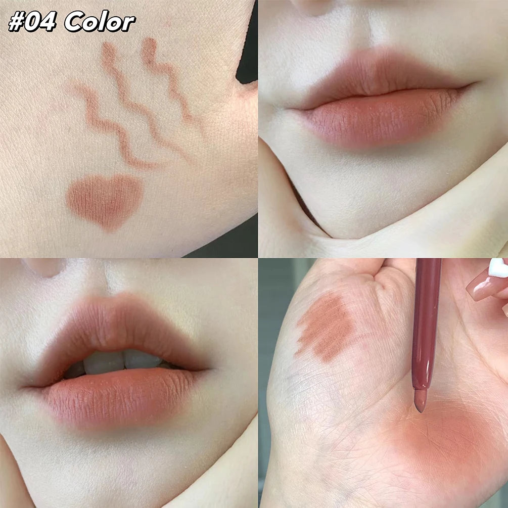 Matte Lipliner Pencil Stick Long-Lasting Lip Liner Makeup Nude Lipstick Pen Charming Lip Liner Contouring Cosmetics For Women Qme 04