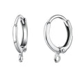 New Arrival 925 Sterling Silver Stamped Earring Findings For DIY Jewelry 10PCS/lot Earring Hook Jewelry Accessories for Women Qme DIA 13.5mm