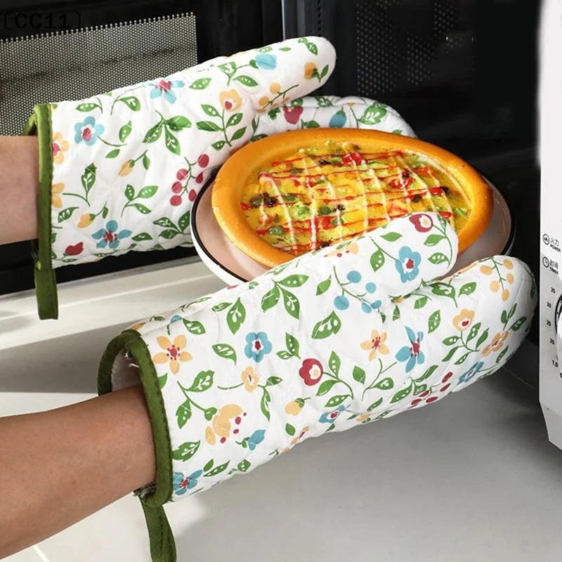 Versatile Printing Microwave Glove Heat Resistant Non-slip Oven Mitt Qme