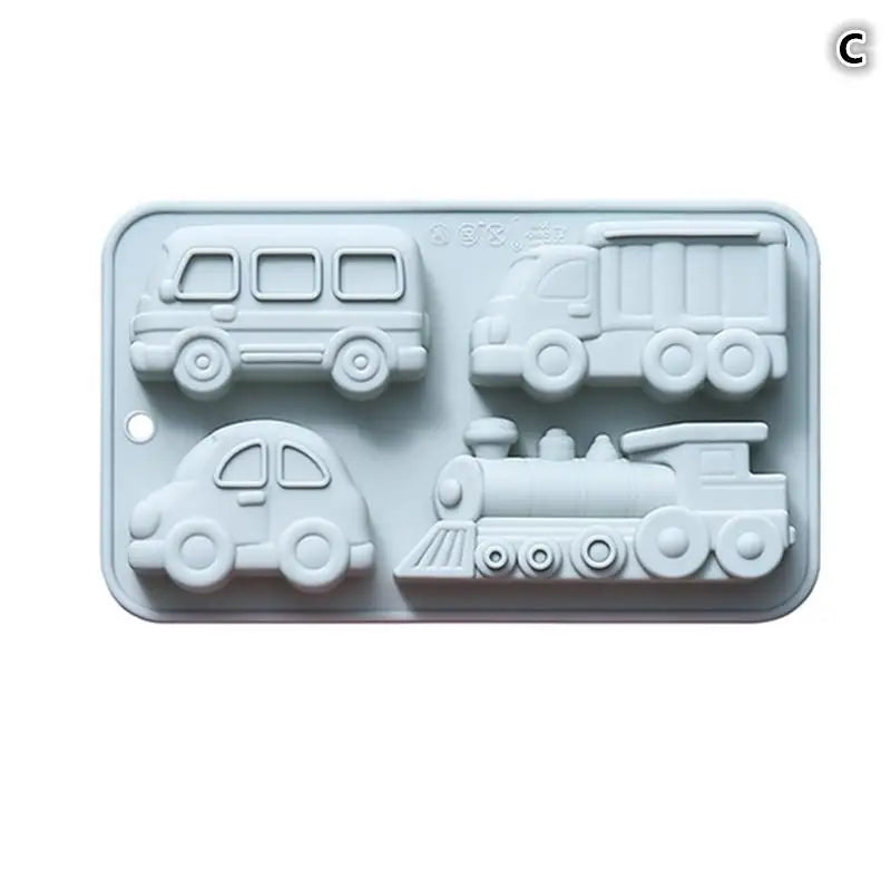4 6 8 Cavities Car Train Silicone Mold Vehicles Crayon Making Qme Blue C
