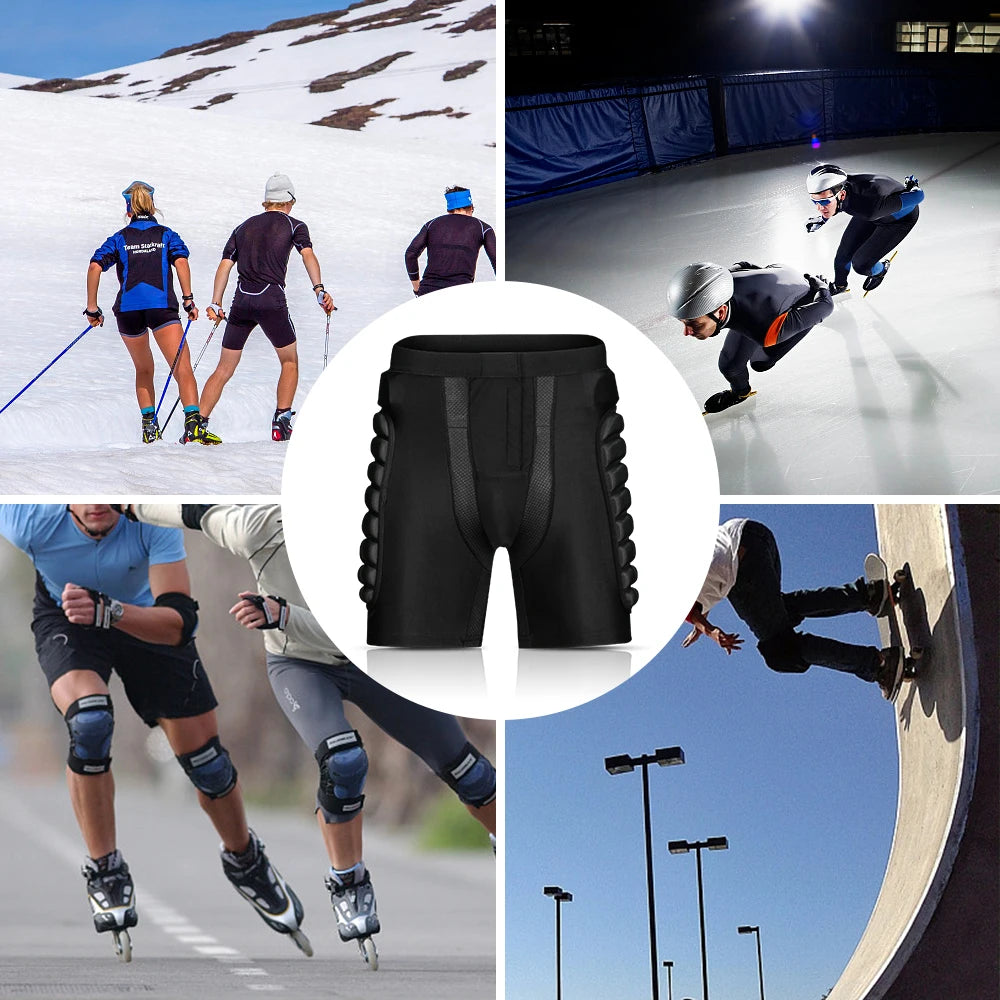 Hip Butt Protective Padded Shorts Armor Hip Protection Shorts Snowboarding Skating Skiing Ride Hip Protection Shorts Men Women Qme