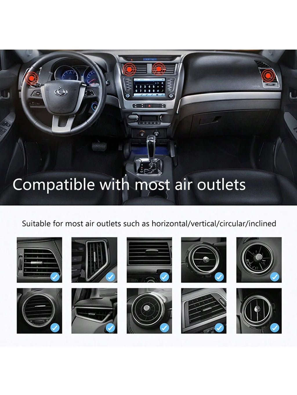 1 Hook-type Car Phone Holder Air Vent Multifunctional Universal Qme