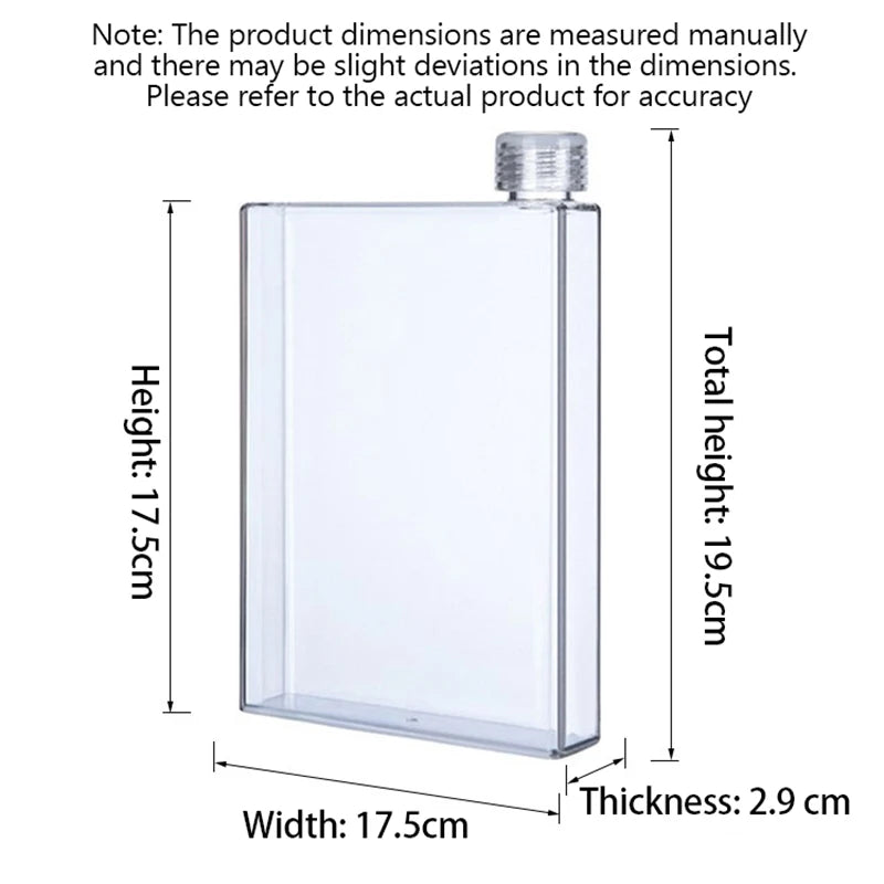 Outdoor Square Water Bottle Temperature Resistant Flat Cup Qme