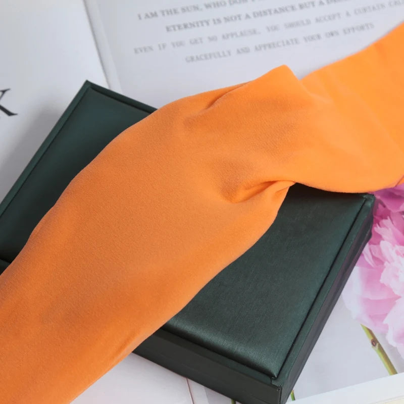 Vintage Red Women Pantyhose Spring Autumn Velvet Seamless Elastic Qme orange One Size