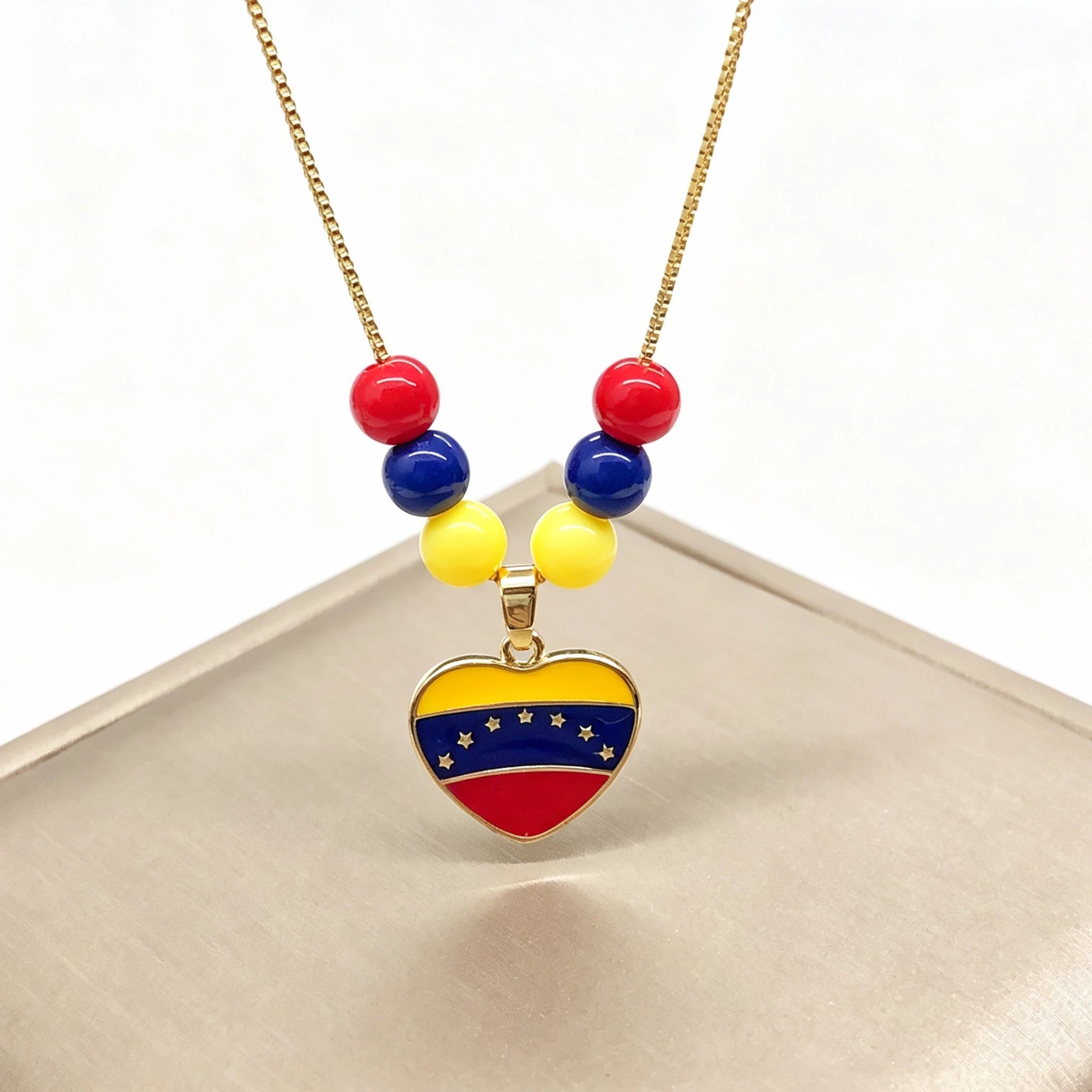 Hot Sale Enamel Art Venezuela Colombia Flag Cross Violin Bird Necklace Gift for Man Woman Daily Party Patriotic Jewelry Choker Qme 4 45cm