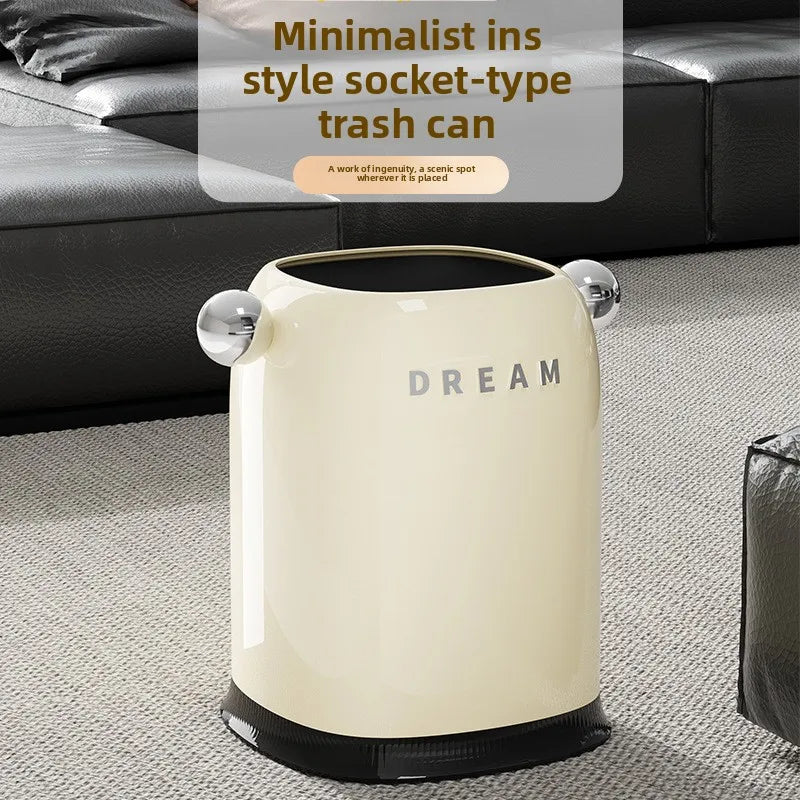 Luxury Home Trash Can for Living Room&Bedroom Garbage Bin Decorative Wastebasket for Office,Bathroom&Desktop,Storage Solution Qme