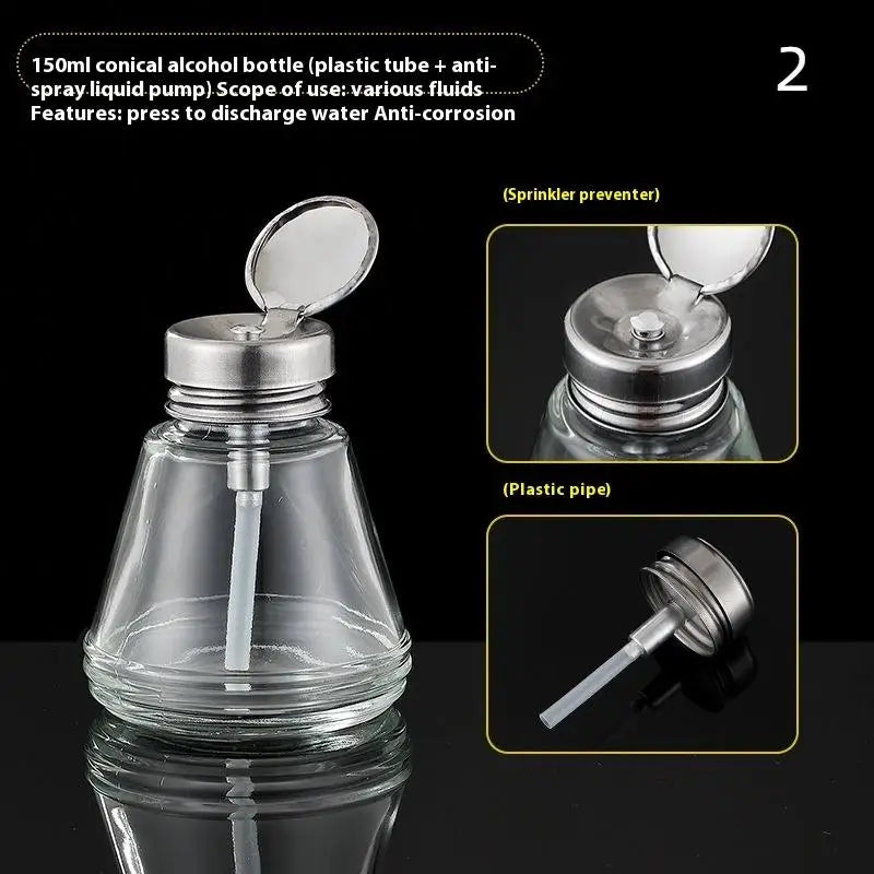 Refillable Glass Nail Storage Bottle Empty Pump Dispenser Polish Qme 2