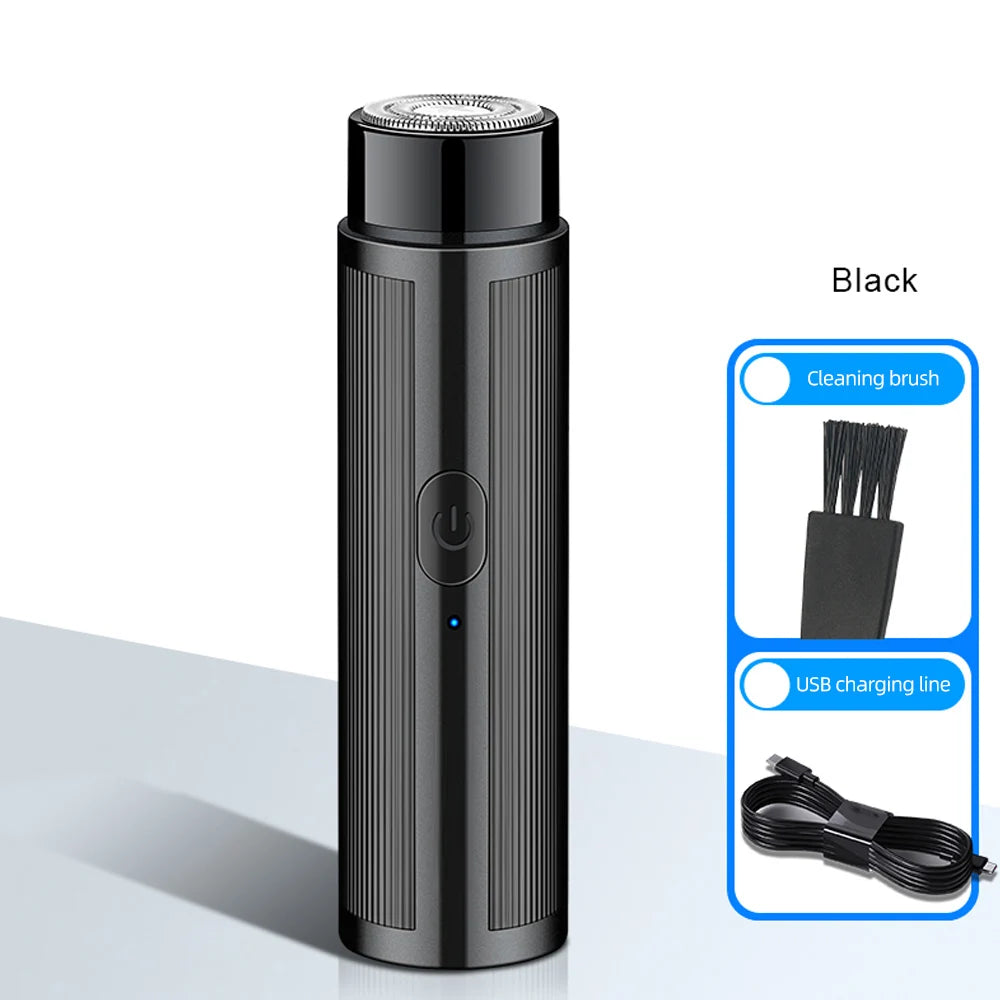 Razors For Men Mini Electric Shaver USB Charging Models Portable Shaver Razor Long Lasting Machine Shaving Electric Shaver Tool Qme black