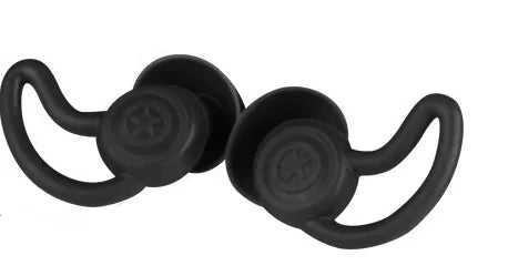 3 Layer Soft Silicone Tapered Ear Plugs for Sleep, Noise Reduction, Sound Insulation and Ear Film Protection, 2Pcs Qme Star shaped black