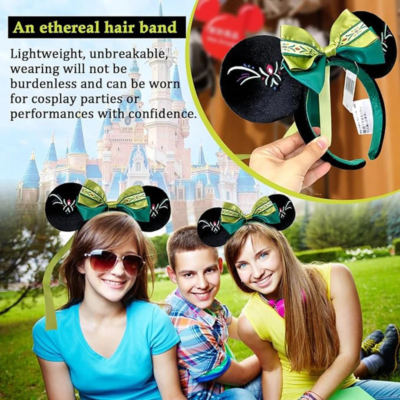 Mickey Mouse Princess Anna Headband Rapunzel Minnie Ears Plush Headwear Children Toys Festival Party Decoration Hair Accessories Qme