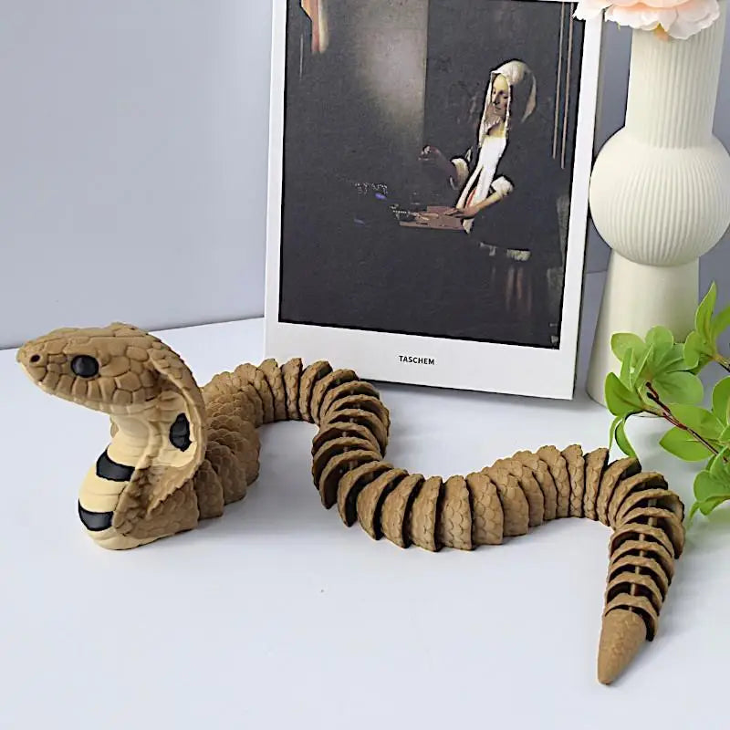 3D Printed King Cobra Statue Realistic Modeling Realistic Modeling Snake Ornaments Tabletop Display. Qme