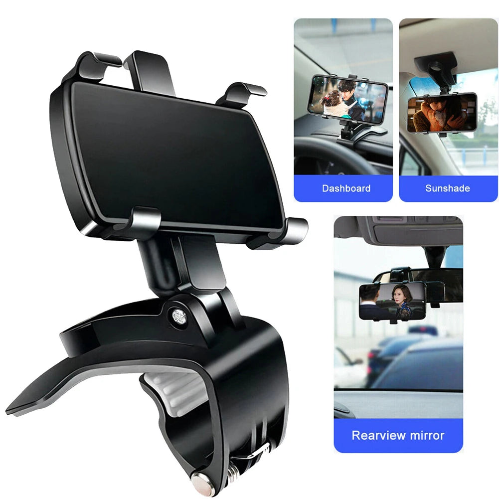 360 Degree Rotation Car Phone Holder Stand Universal GPS Bracket Dashboard Clip Mount Car Mobile Phone Support in Car For iPhone Qme