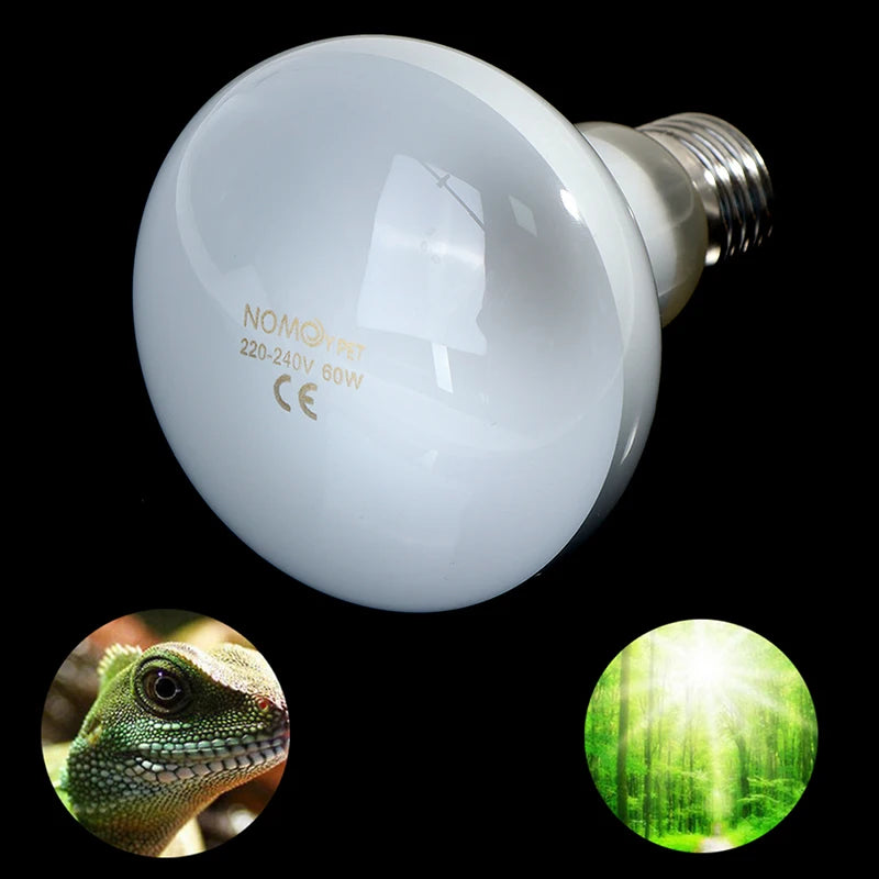 UVA+UVB Reptile Lamp Bulb Turtle Basking UV Light Bulbs Heating Lamp Amphibians Lizards Temperature Controller Qme