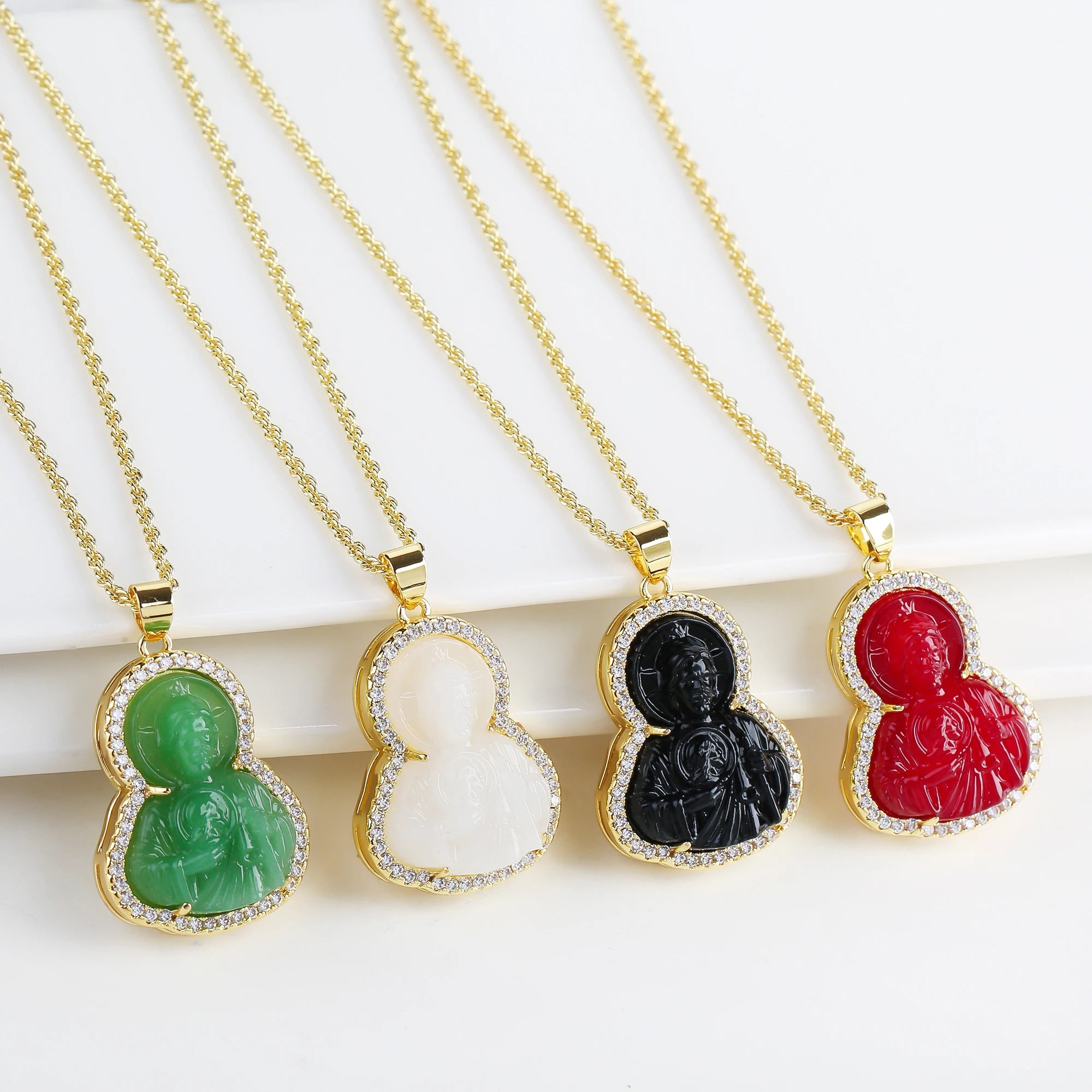 Punk Religious Character Judas Zirconia Pendant Necklace Fashion for Man Woman Christian Catholic St. Jude Jewelry Daily Wear Qme