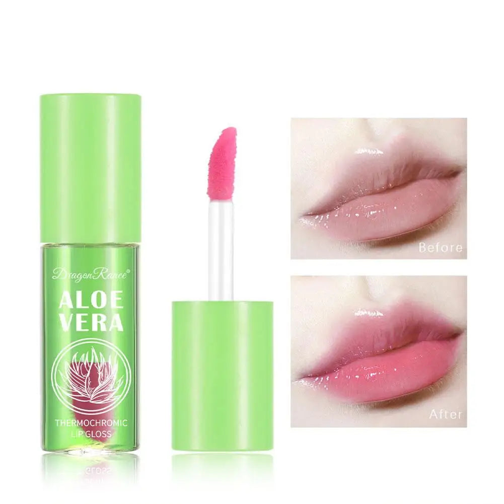 Aloe Vera Discolored Lip Balm Jelly Magic Color Changing Lipstick Girl Moisturizing Nourishing Lasting Lip Gloss Makeup Lip Care Qme Lip Gloss CN