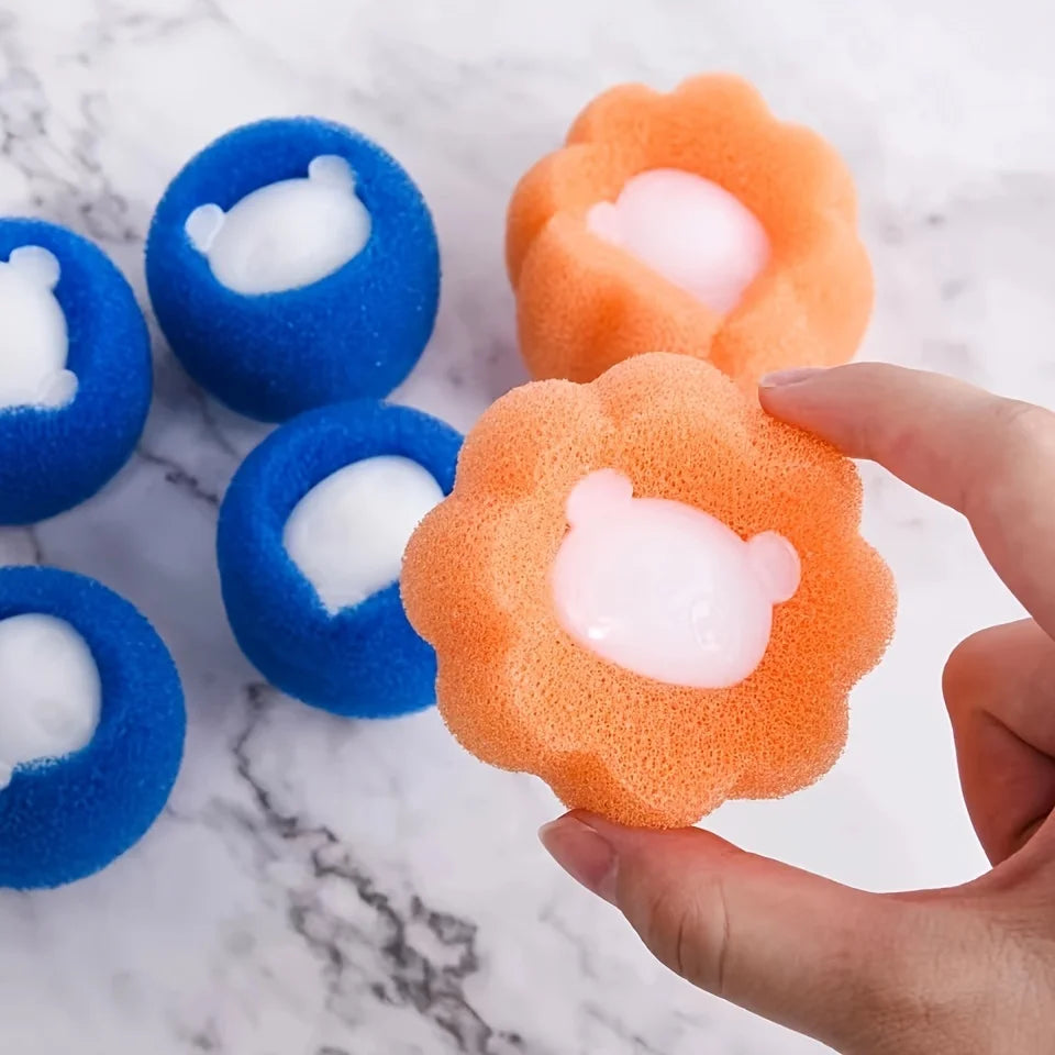 4-pack Random Sponge Laundry Ball Cleaning Qme