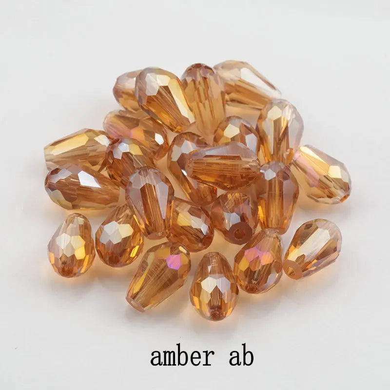 6x8MM 70PCS Faceted Austria Waterdrop Crystal Beads for Jewelry Making Teardrop Glass Beads DIY Bracelet Earring Supplies Qme 6-70pcs