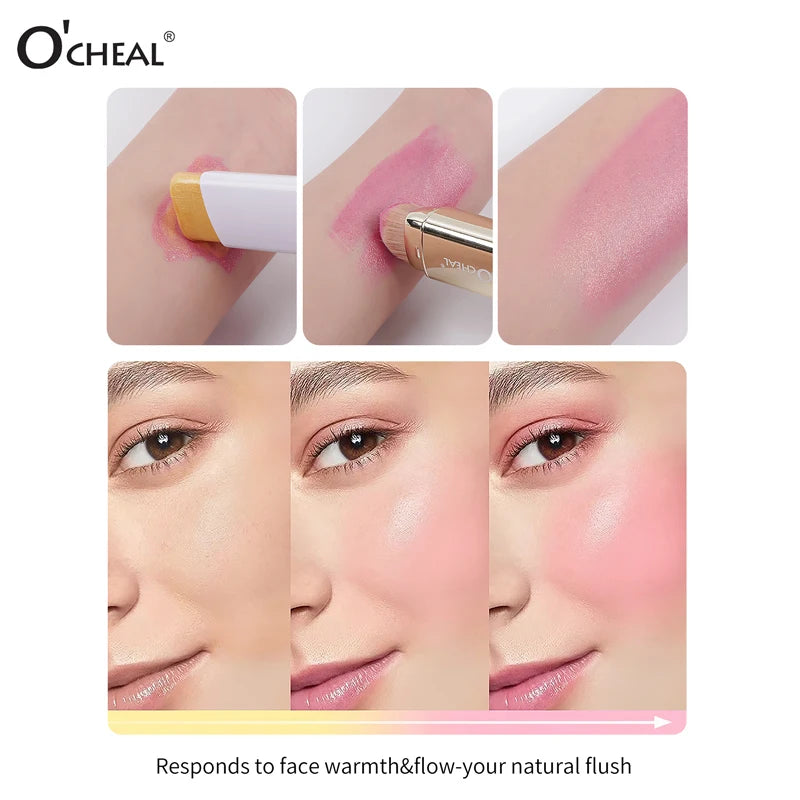 Multi Functional Powder Blusher Stick Waterproof Sweat Proof Durable Qme