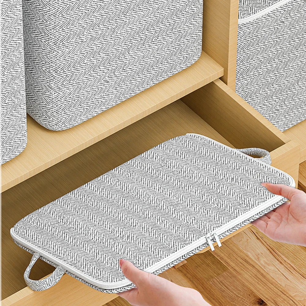 Large Capacity Non-Woven Storage Bag for Clothes & Blankets Foldable Quilt Moving Sack for Bedroom & Travel Qme