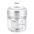 Electric Garlic Mincer 250ML Vegetable Chopper Food Chopper, USB Mini Garlic Mincer, Onion Chopper Portable Small Food Processor Qme white