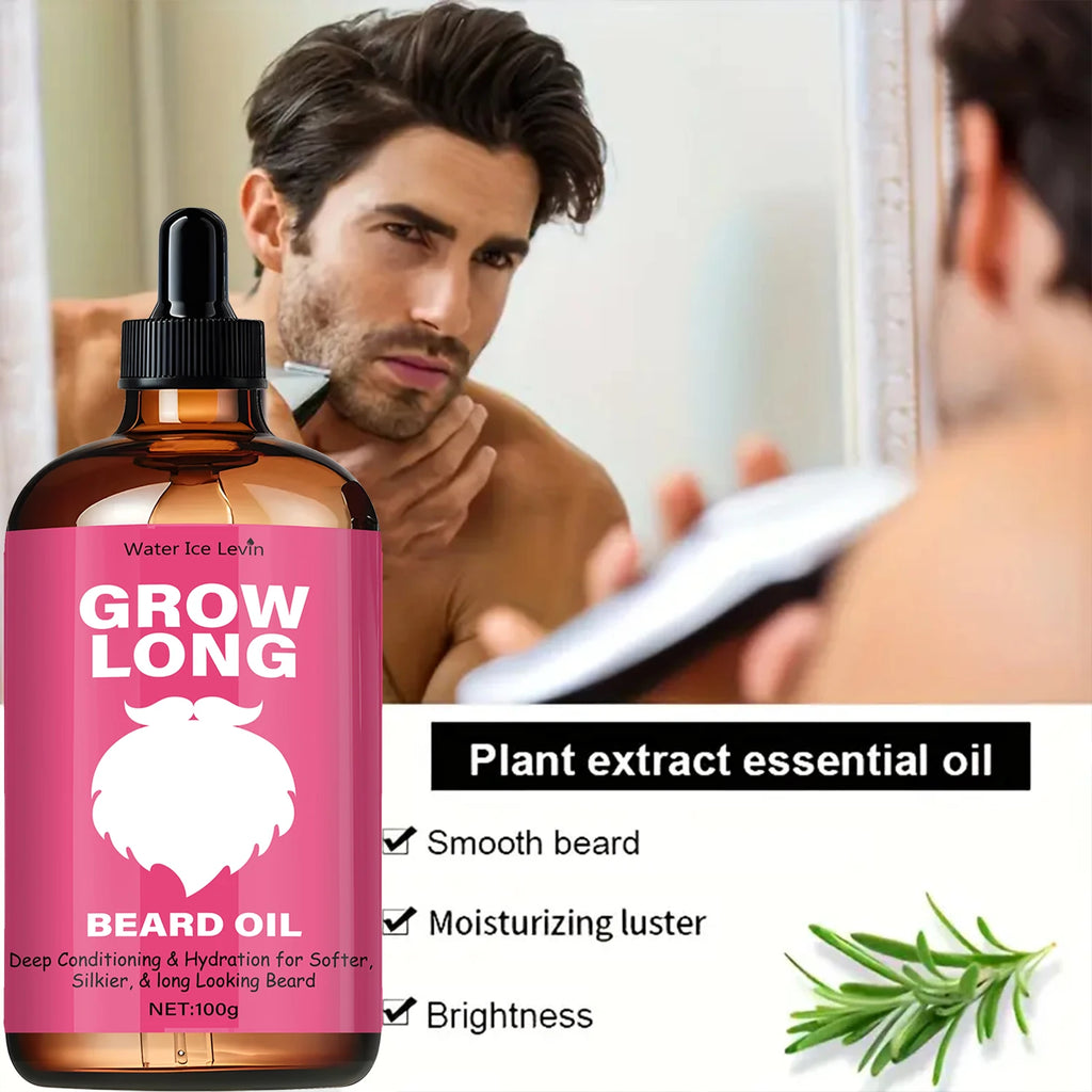 Levin Beard Oil: The Ultimate Blend for Growth & Shine. Deeply Moisturizes for a Softer, Silkier, and Manageable Beard Qme