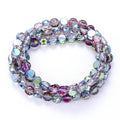Flat Round Glass Beads Transparent Faceted Glass Spacers Colorful Coin Beads Crystal Loose Beads for Jewelry Making DIY Bracelet Qme Color 7 4mm-145pcs