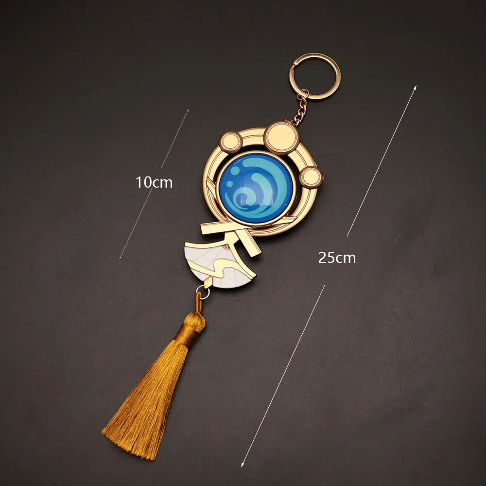 God Eye Keychain Cosplay Anime Role Kamisato Ayato Game Genshin Impact Vision Alloy Pendant Fashion Accessory Jewelry Prop Gift Qme