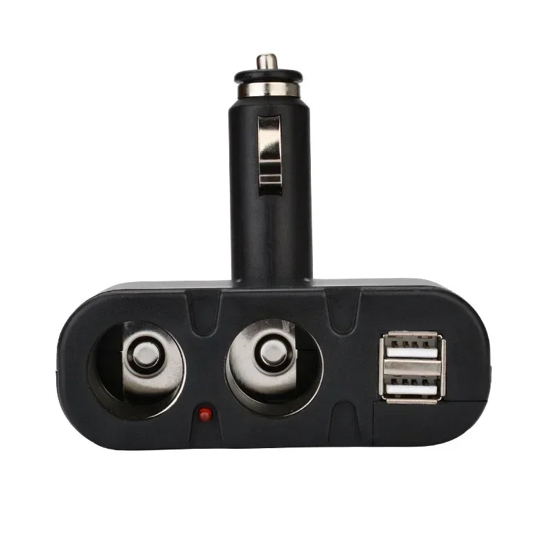 New DC 12V 60W Car Cigarette Lighter 2 Way Dual USB Adapter Charger Plug 90 Degree Foldable for Car SUV Off-road Cables Qme